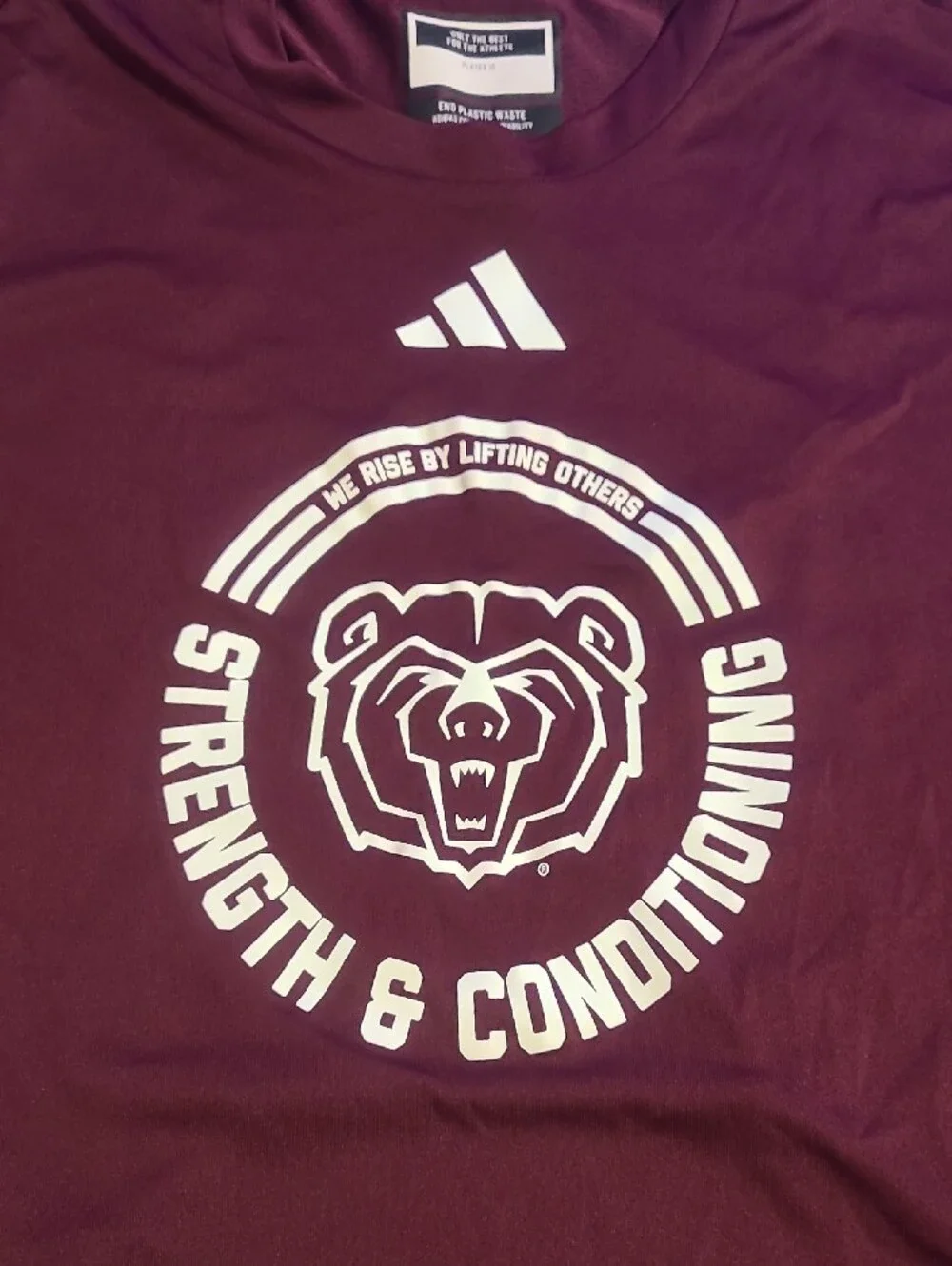 adidas Men's Maroon MSU Strength & Conditioning Graphic Tee